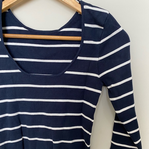 Zara navy/white striped crop top - Picture 2 of 8